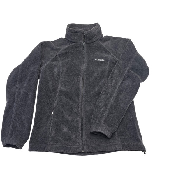 Columbia Fleece Jacket Womens L Full Zip Black Softshell Outdoor Warm - Picture 1 of 7